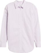 Nordstrom Stripe Oversize Cotton Poplin Shirt