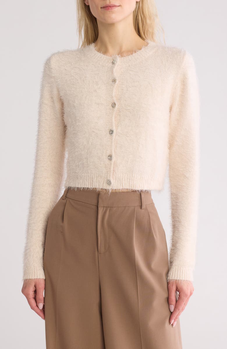 TRUTH Feathered Button Cardigan, Main, color, 