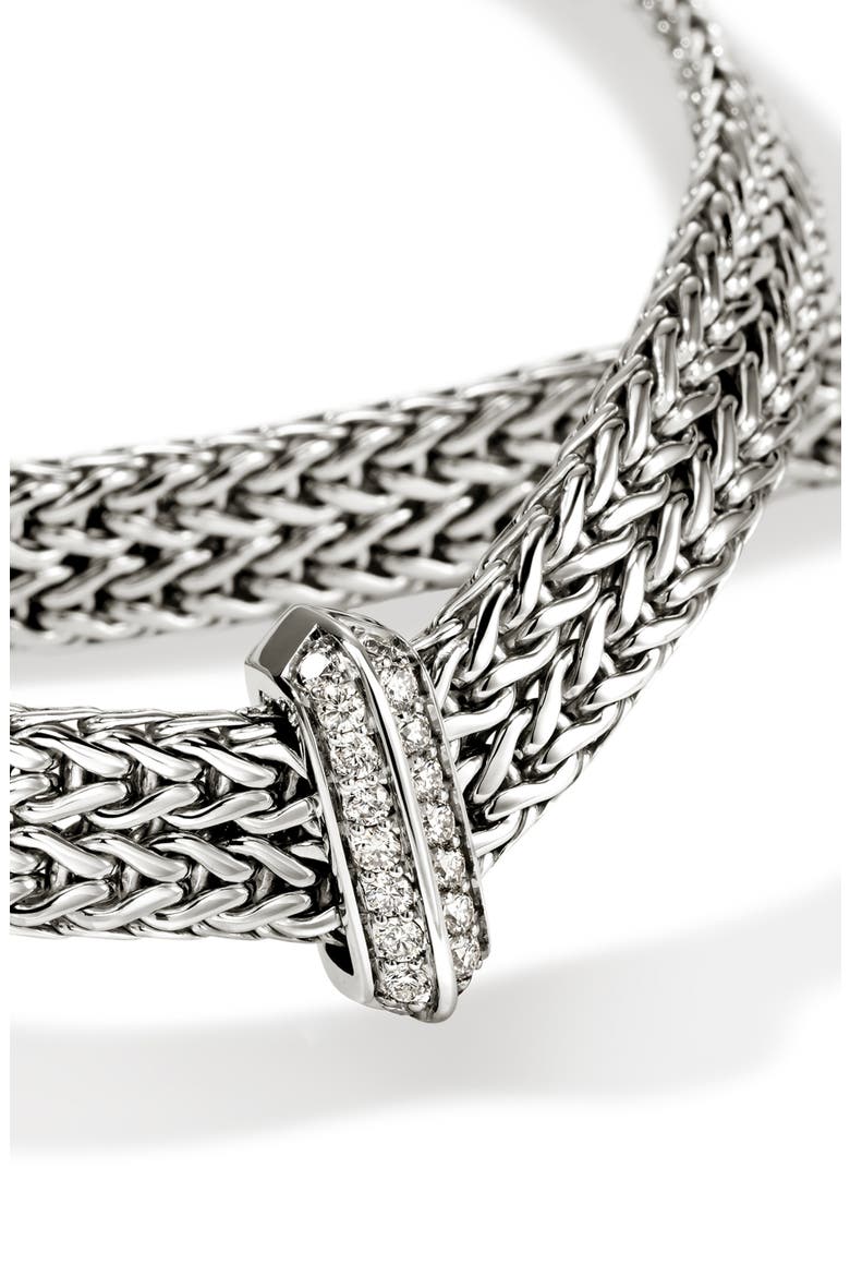 Icon Link Pavé Diamond Necklace, Alternate, color, SILVER