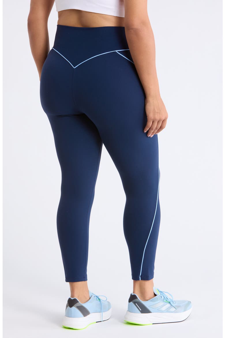 Studio Luxe Piped High Waist Leggings, Alternate, color, NAVY SAPPHIRE