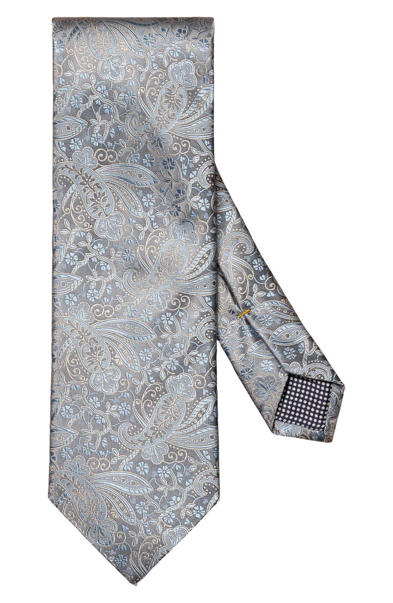 Eton Paisley Floral Silk Tie, Main, color,