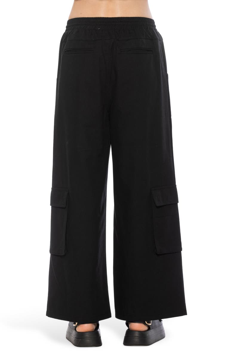 Alexia Admor Evren Drawstring Waist Cargo Pants, Alternate, color, Black