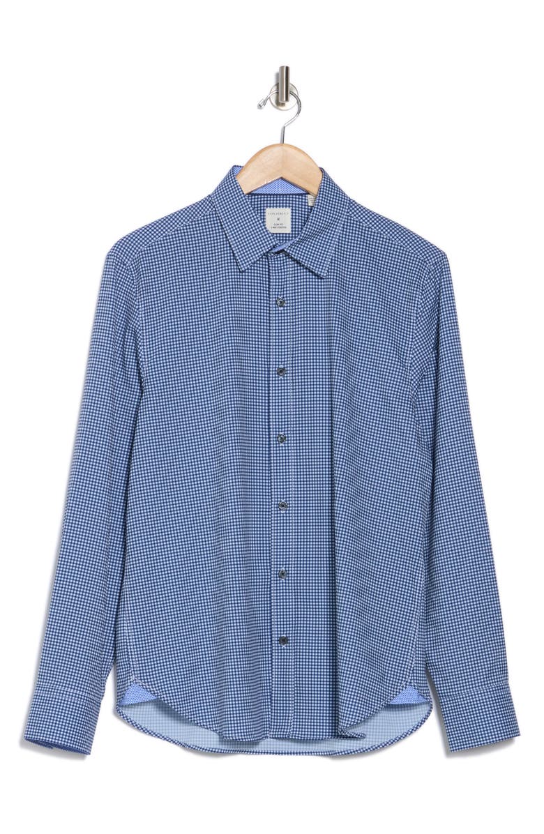 CONSTRUCT Slim Fit Gingham 4-Way-Stretch Button-Up Shirt, Alternate, color, Navy