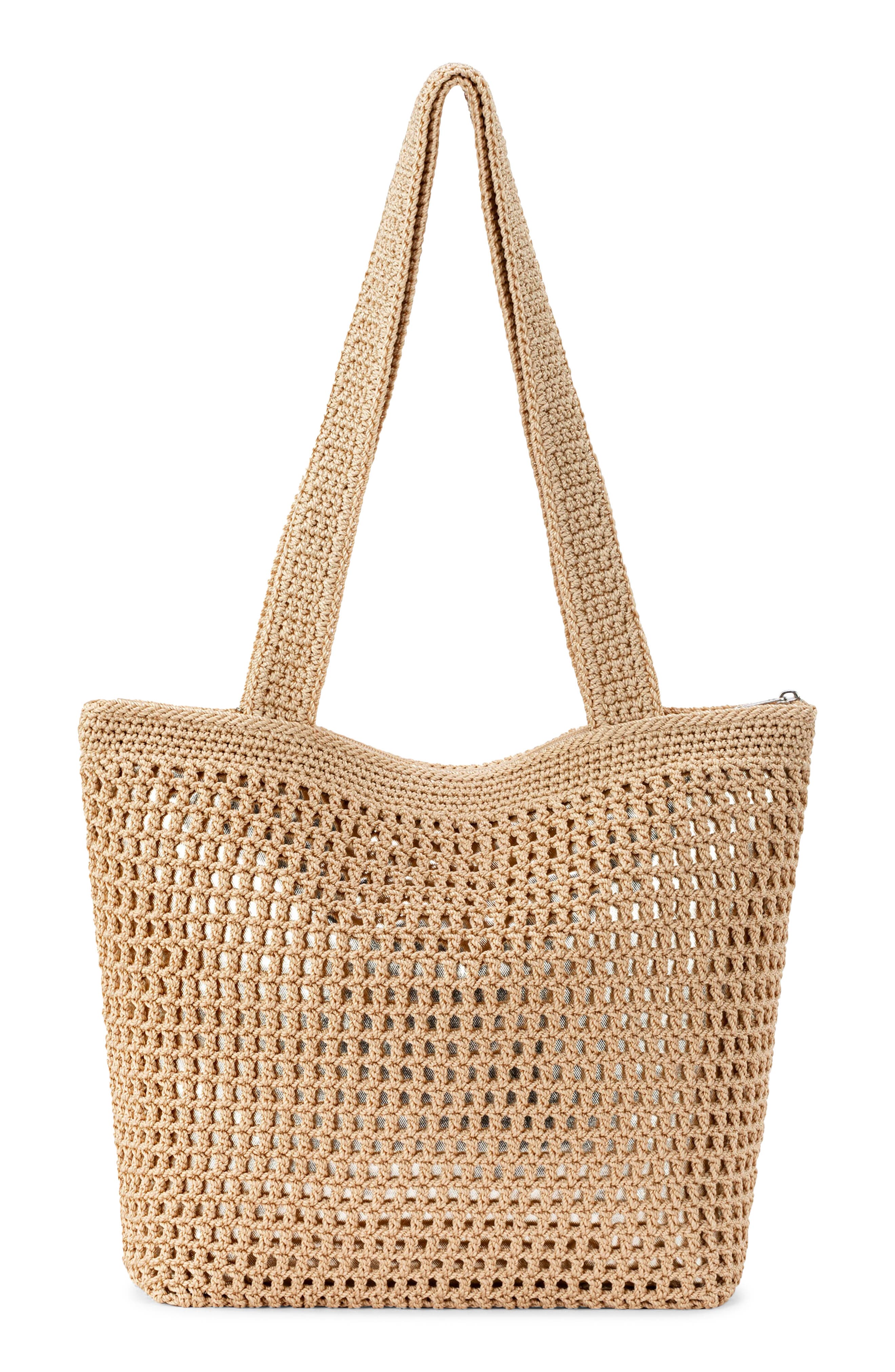 Casual Classics Crochet Tote, Alternate, color, BAMBOO