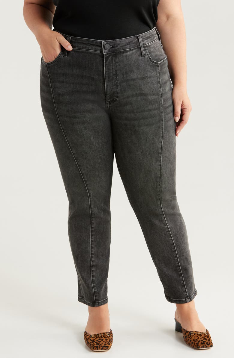 KUT from the Kloth Reese Fab Ab Seamed High Waist Ankle Slim Straight Leg Jeans, Main, color, Create