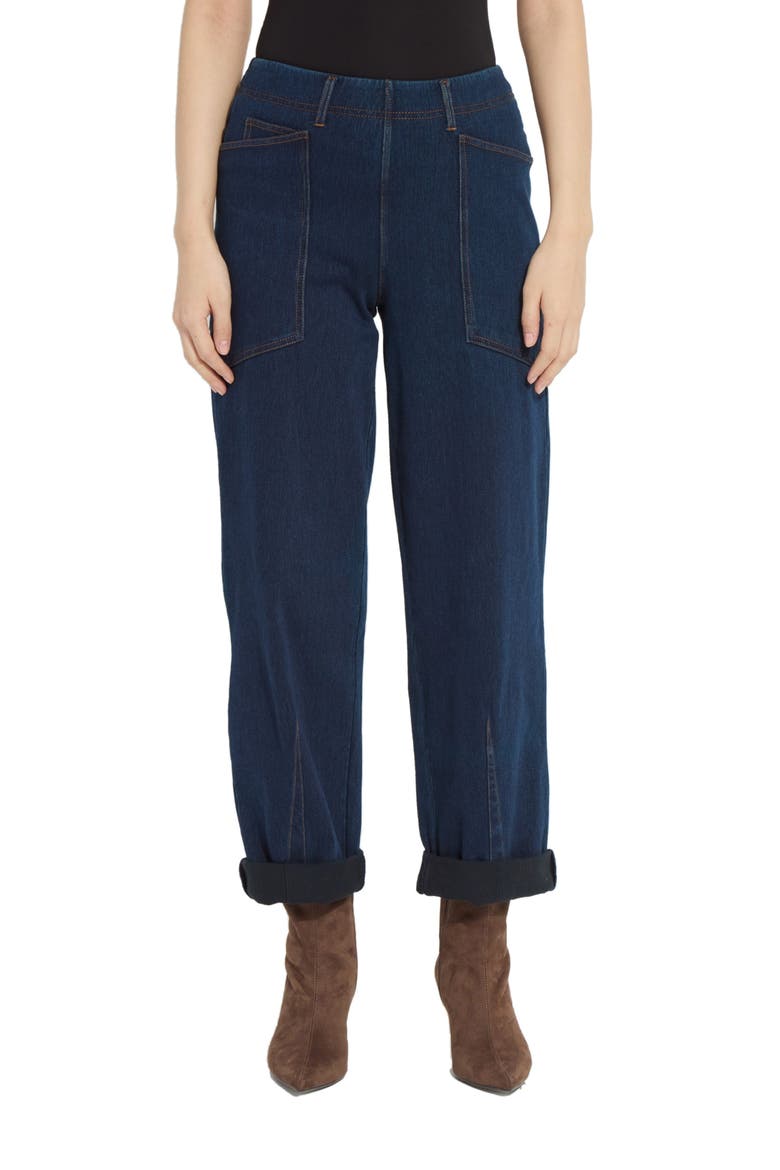 Penelope Curved Cuff Jeans, Main, color, INDIGO