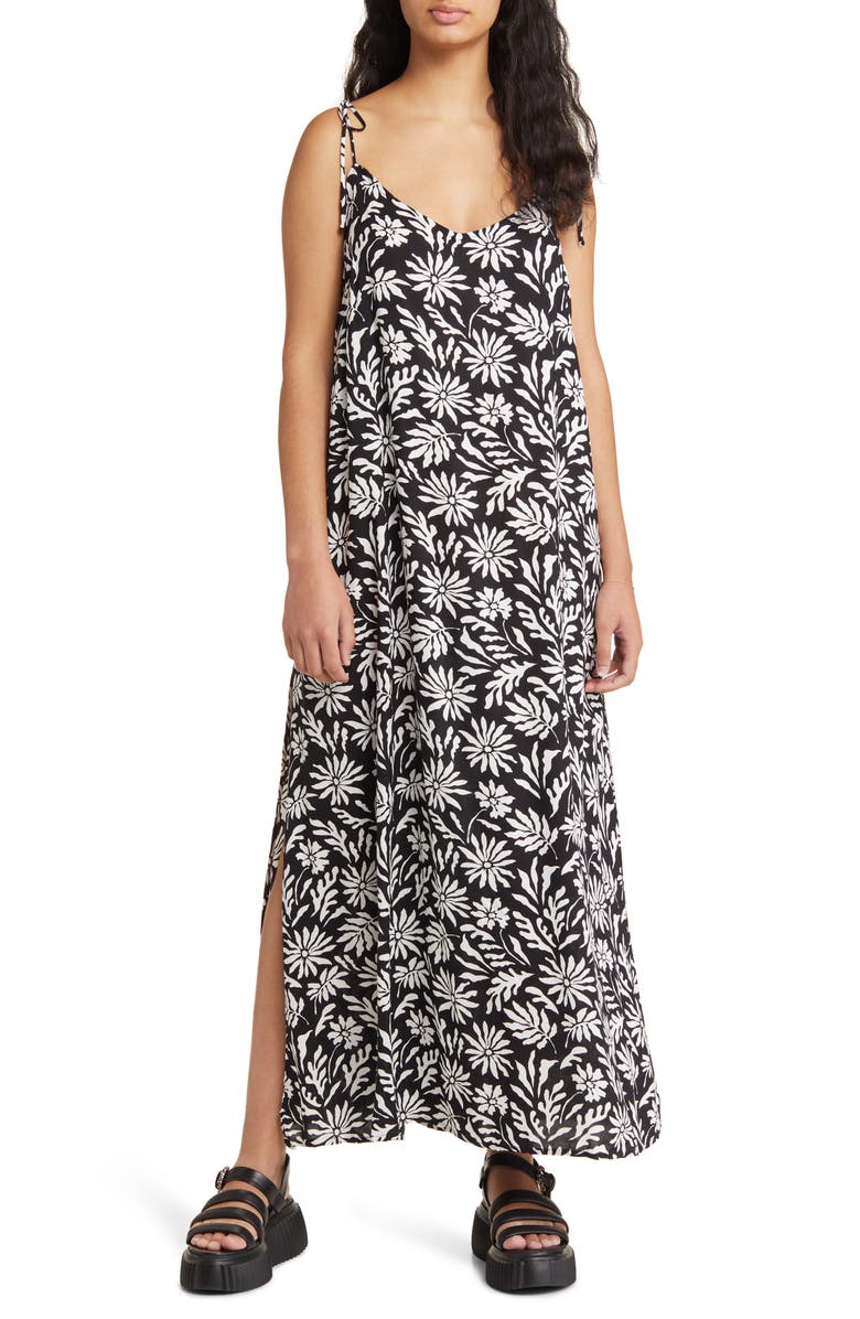 Topshop Floral Halter Cover-Up Midi Dress, Main, color, 