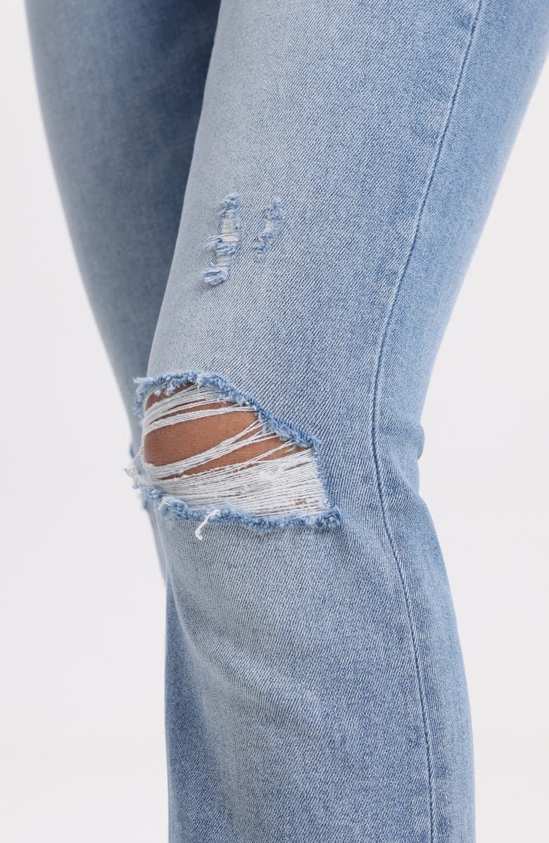 Bayeas Ripped High Waist Bootcut Jeans, Alternate, color, Light Blue
