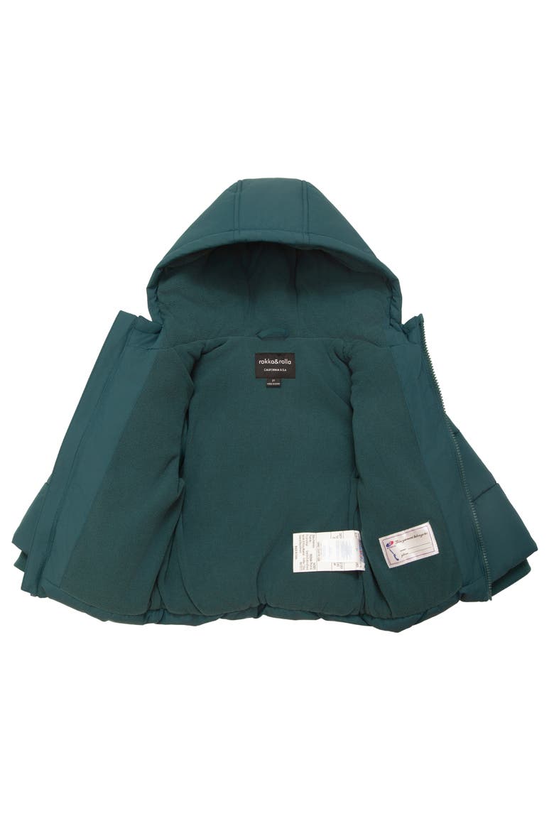 Fleece Lined Cloud Hooded Jacket, Alternate, color, Forest pine