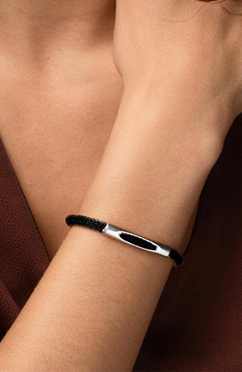 Bearfruit Jewelry Mila Magnetic Bar Bracelet Unique Trendy Statement, Alternate, color, Black/Silver