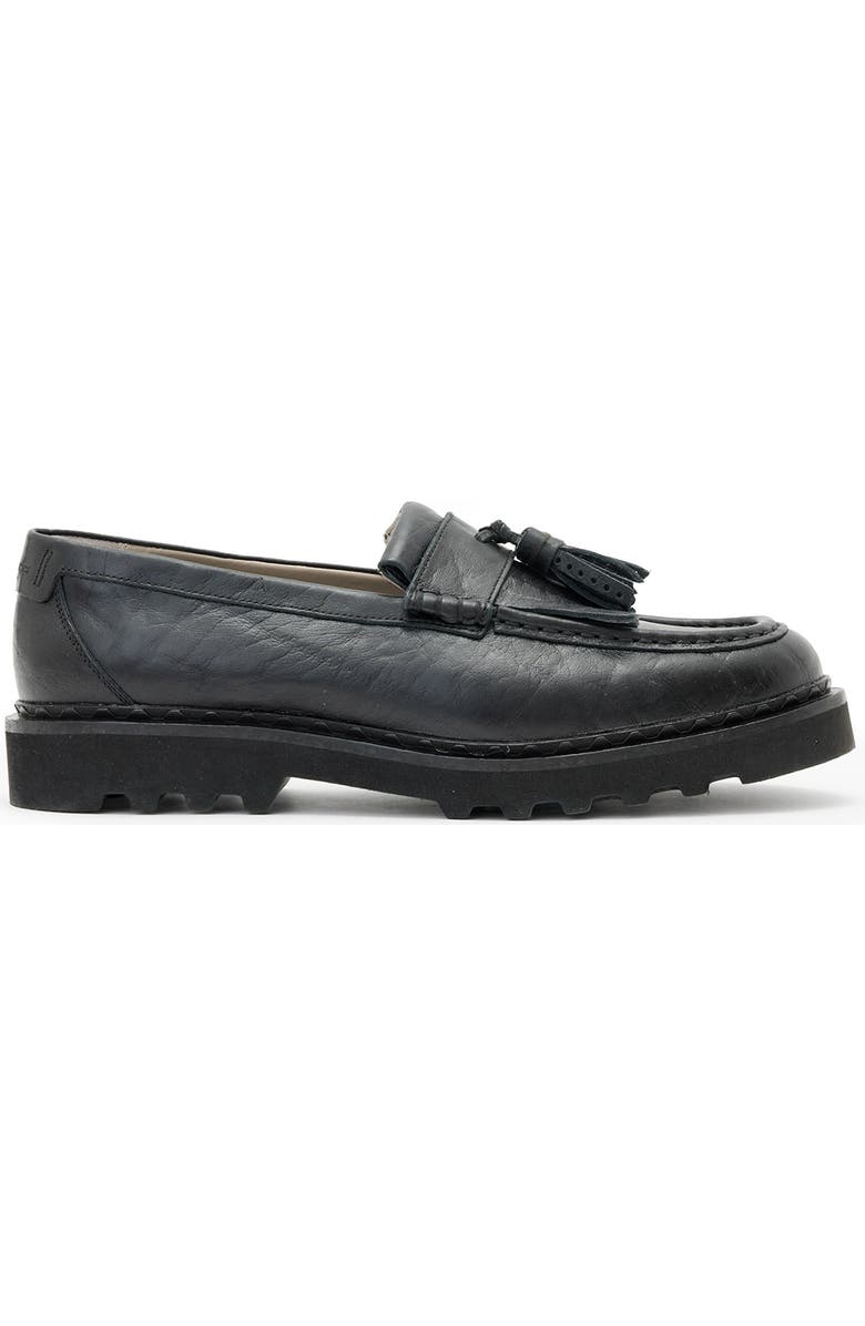AllSaints Skiff Tassel Loafer, Alternate, color, Black Grain