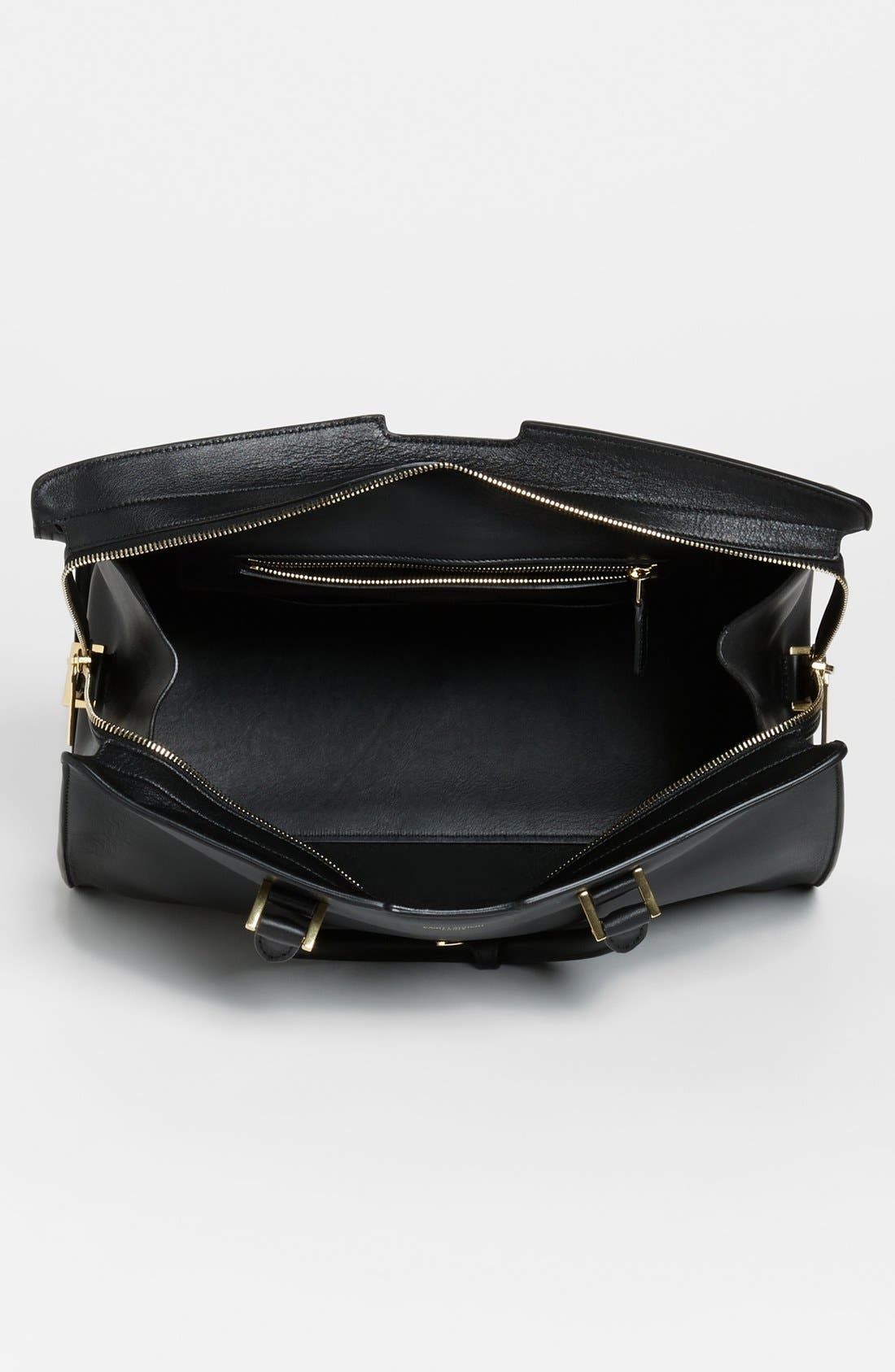 Saint Laurent 'Ligne Y' Leather Satchel, Alternate, color, 