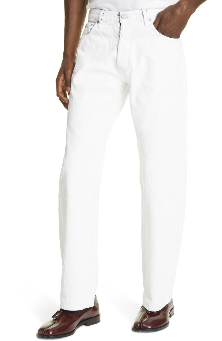 Maison Margiela Bianchetto Hand Painted Jeans, Alternate, color,