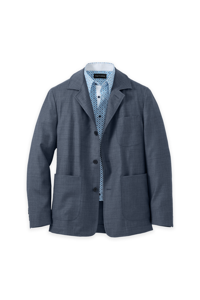 Wool Shirt Jacket, Main, color, Blue
