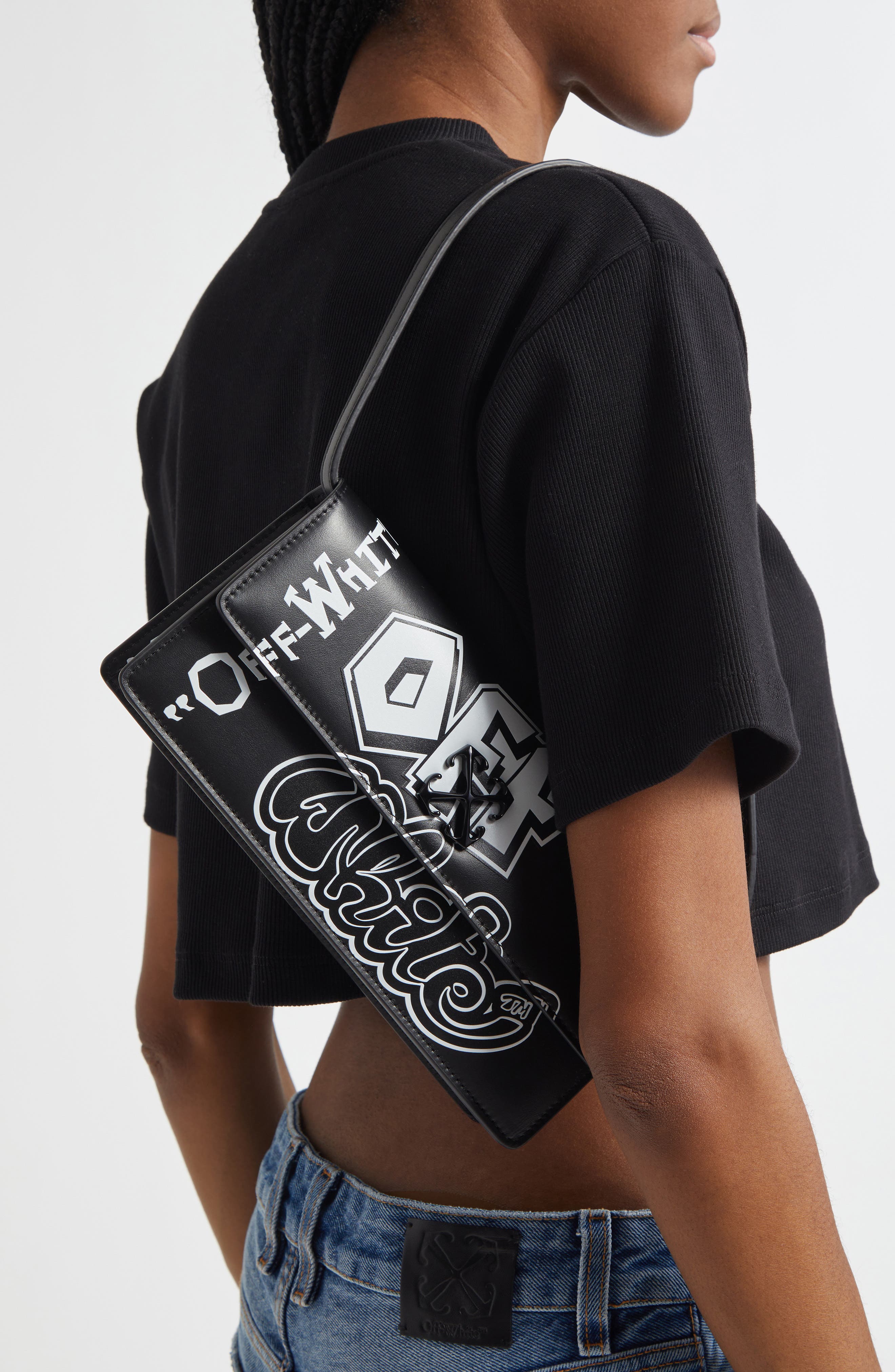 Off-White Jitney 1.0 Leather Shoulder Bag, Alternate, color, 