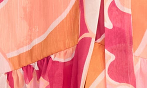Donna Morgan Long Sleeve Ruffle Tiered Maxi Dress In Pink