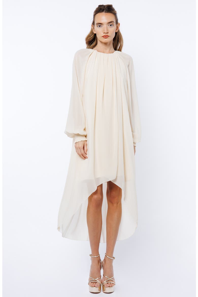 Joni Long Sleeve High-Low Dress, Alternate, color, CREAM