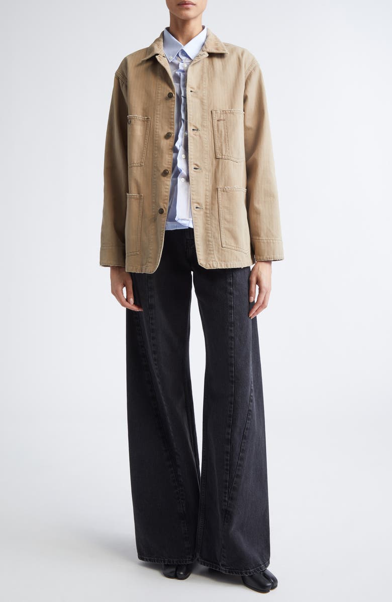 Maison Margiela Cotton Herringbone Jacket, Alternate, color, Stone Washed Beige