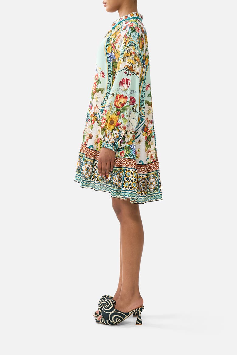 Long Sleeve Tiered Short Dress, Alternate, color, Magic Of The Mercado