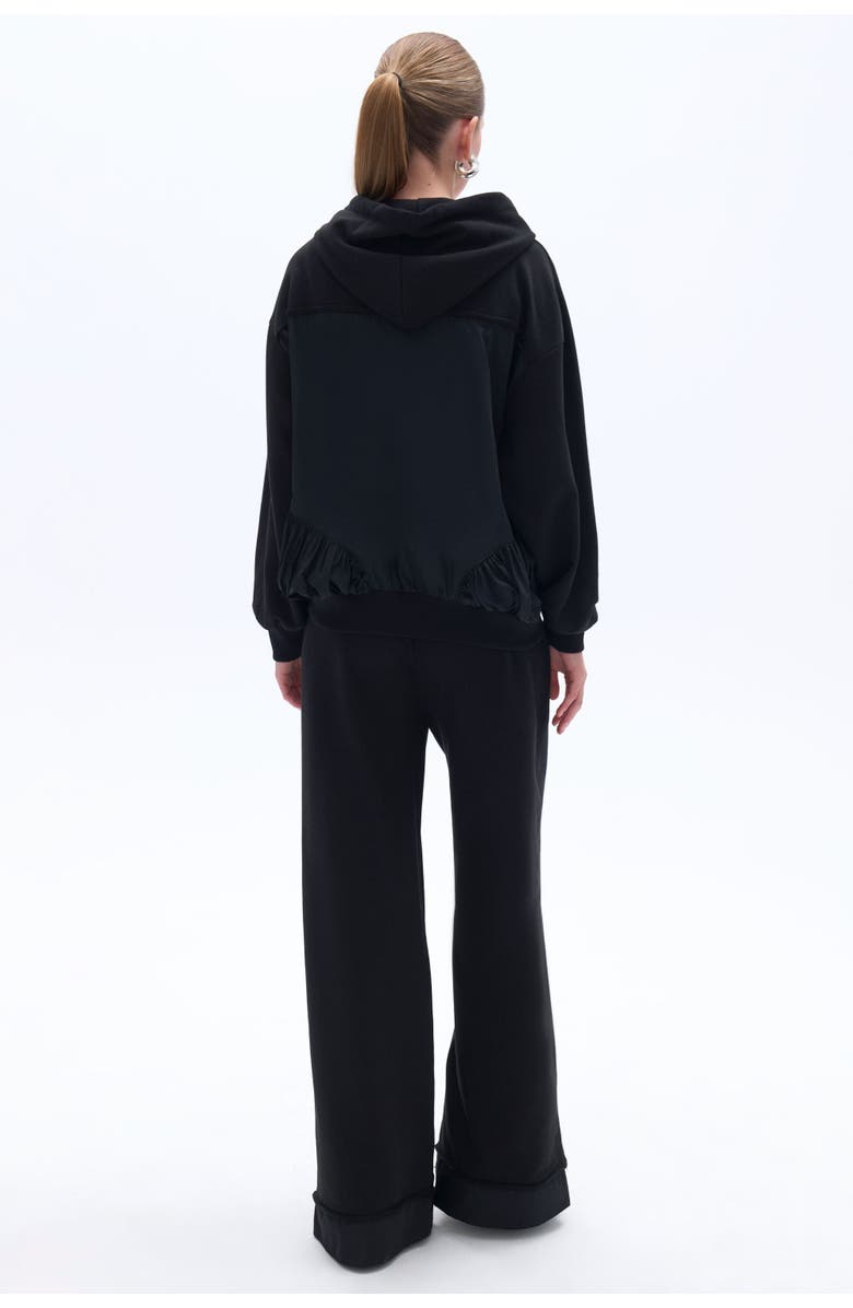 Nocturne Zipper-Front Oversized Hooded Sweatshirt, Alternate, color, 