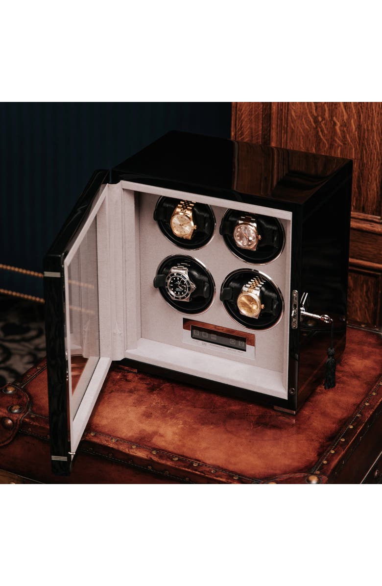 Rapport London FORMULA QUAD WATCH WINDER, Alternate, color, Black