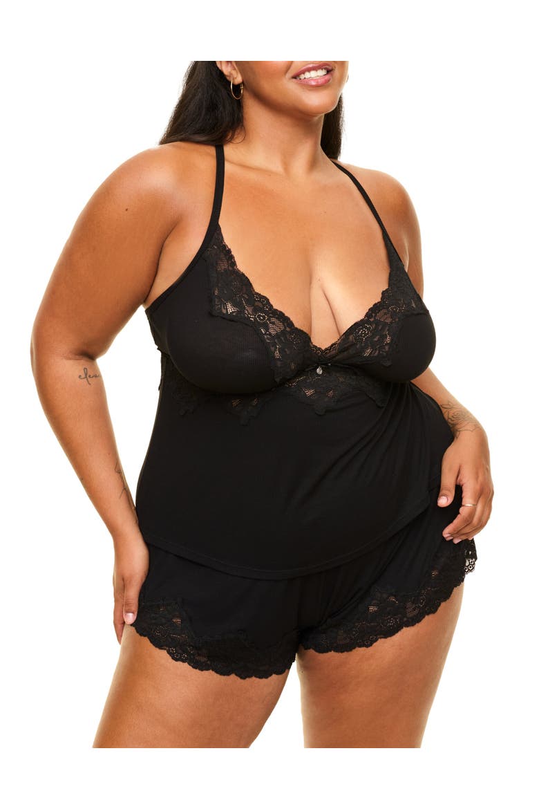 Lora Pajama Cami & Shorts Set, Main, color, Black