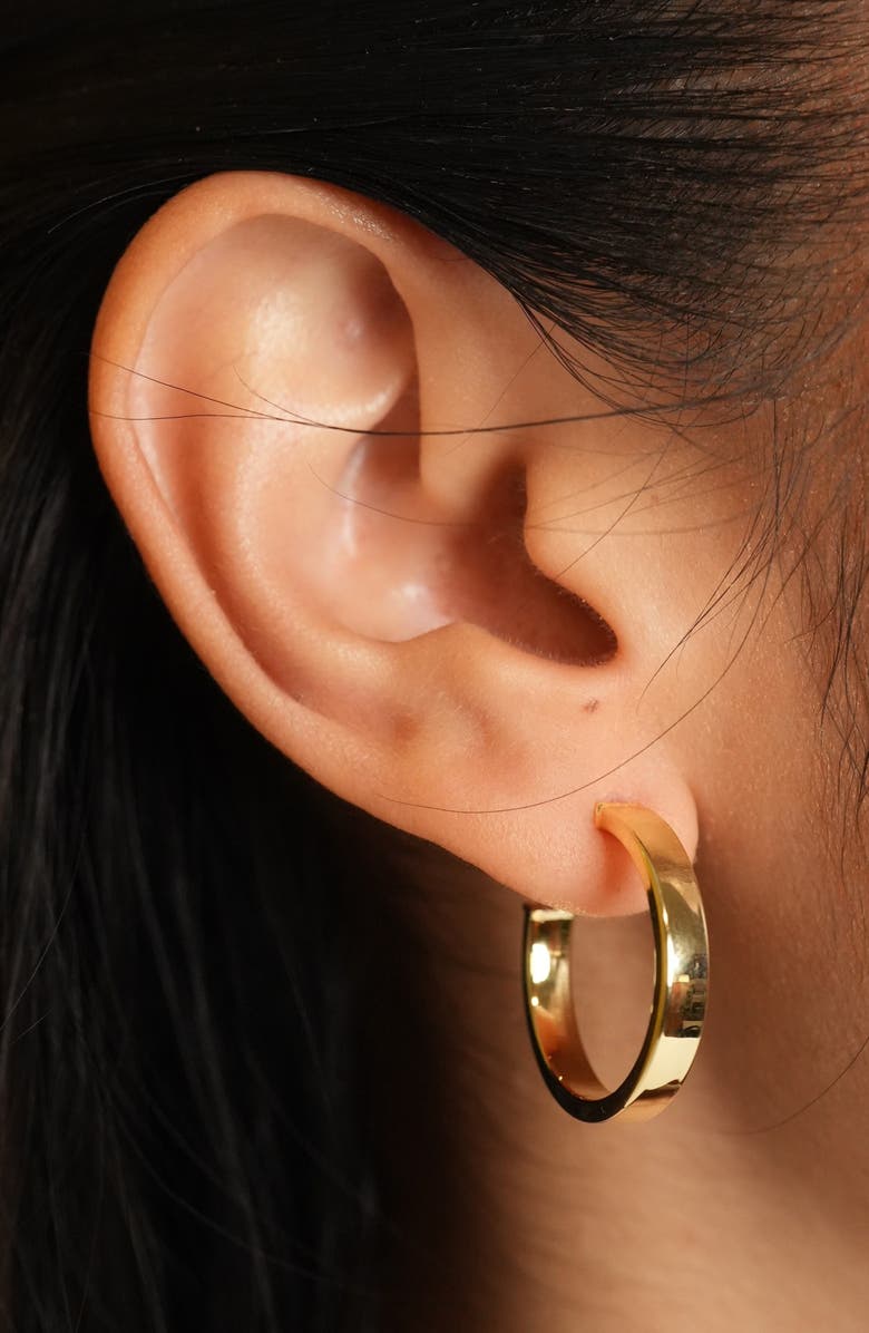 Argento Vivo Sterling Silver Polished Hoop Earrings, Alternate, color, Gold