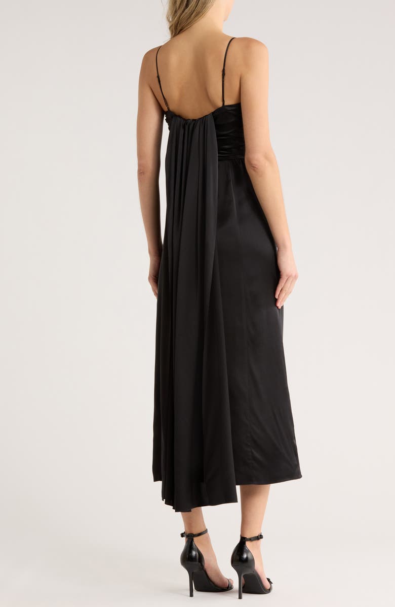 Cinq à Sept Sydney Ruched Silk Dress, Alternate, color, Black