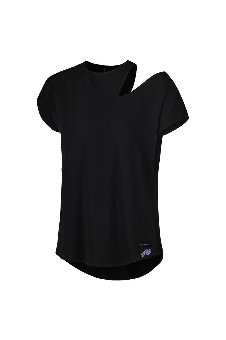 Women's KIYA TOMLIN Black Pittsburgh Steelers Cut Out Tri-Blend Shirt, Alternate, color, Black