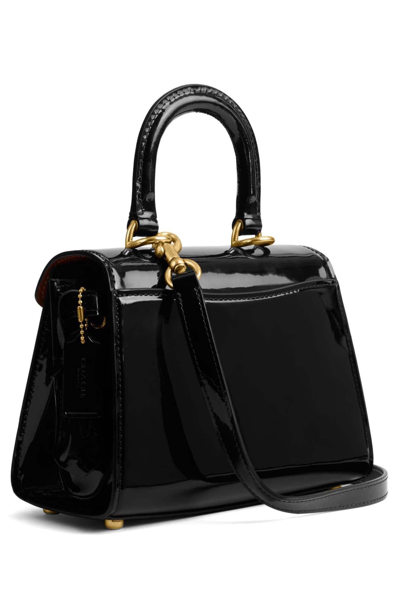 COACH Sammy Patent Leather Top Handle Bag, Alternate, color, 