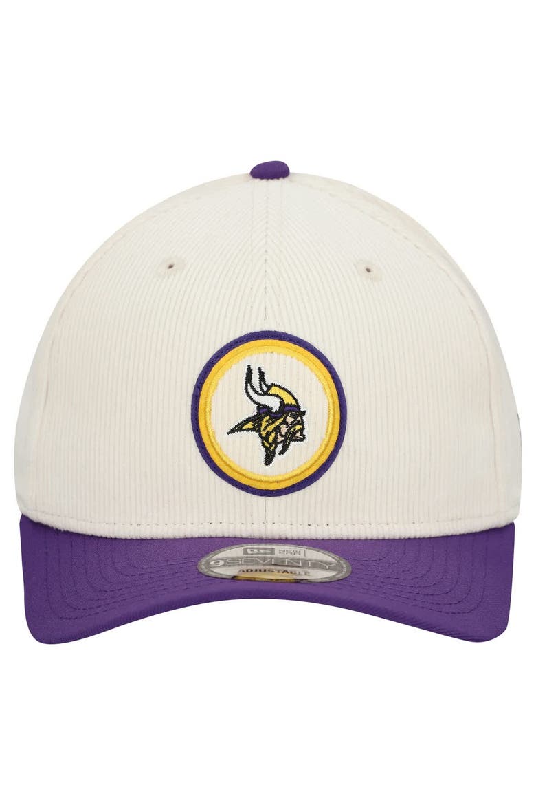 Men's New Era  Stone Minnesota Vikings  Loyal Corduroy 9SEVENTY Adjustable Hat, Alternate, color, Stone