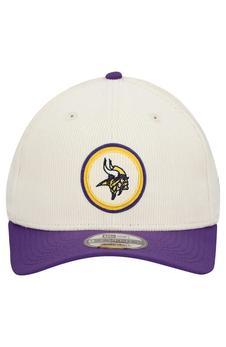 New Era Men's New Era  Stone Minnesota Vikings  Loyal Corduroy 9SEVENTY Adjustable Hat, Alternate, color, Stone
