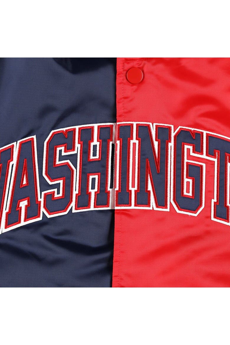 Men's Starter Navy/Red Washington Wizards Fast Break Satin Full-Snap Jacket, Alternate, color, Navy