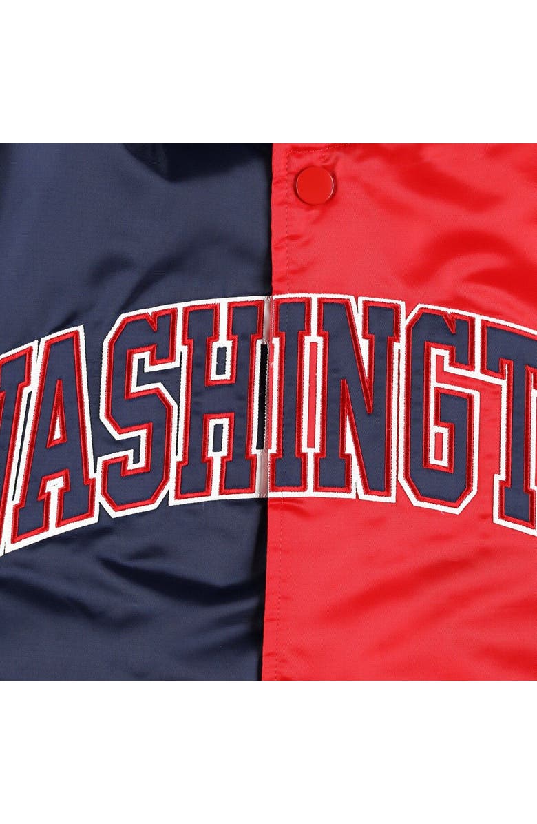 STARTER Men's Starter Navy/Red Washington Wizards Fast Break Satin Full-Snap Jacket, Alternate, color, Navy