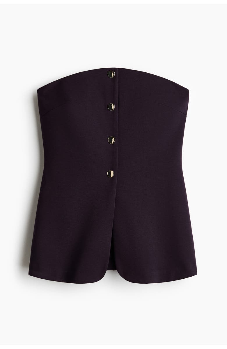 H&M Ponte Di Roma Bandeau Waistcoat, Main, color, Dark Plum Purple