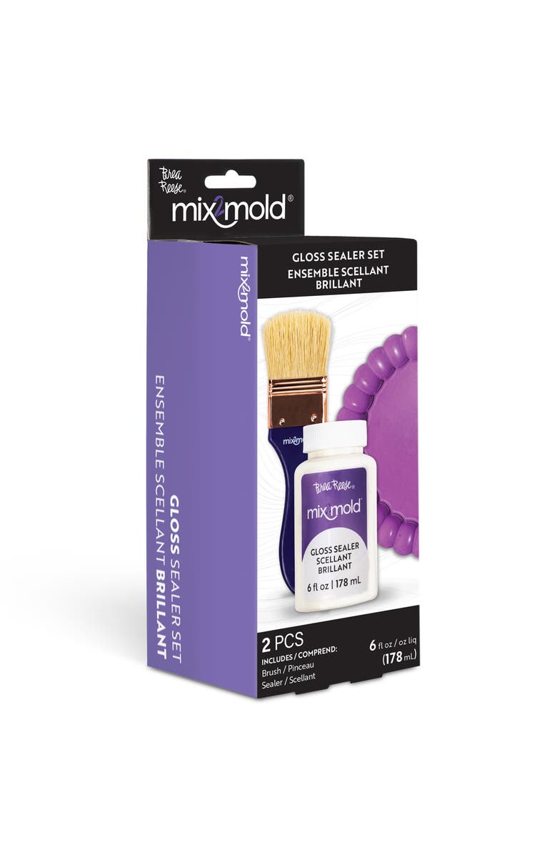 Brea Reese Mix2Mold Glossy Sealer 6 Fl Application Brush, Alternate, color, Multicolored