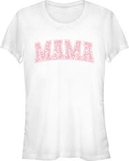 Disney Junior's Mama Collegiate Items Pattern Short Sleeve Graphic T-Shirt
