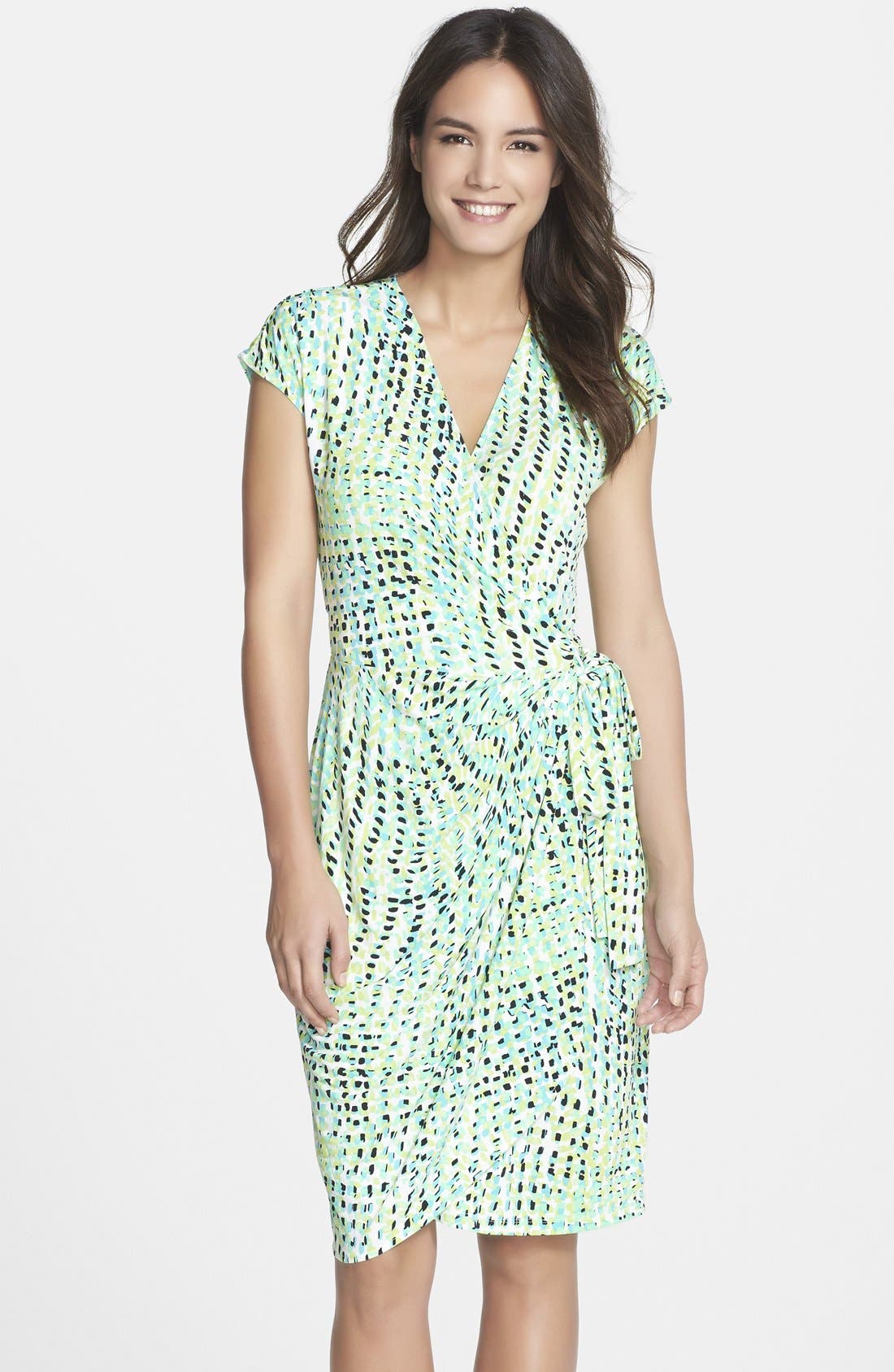 maggy london jersey wrap dress Maggy London Cap Sleeve Matte Jersey Faux Wrap Dress