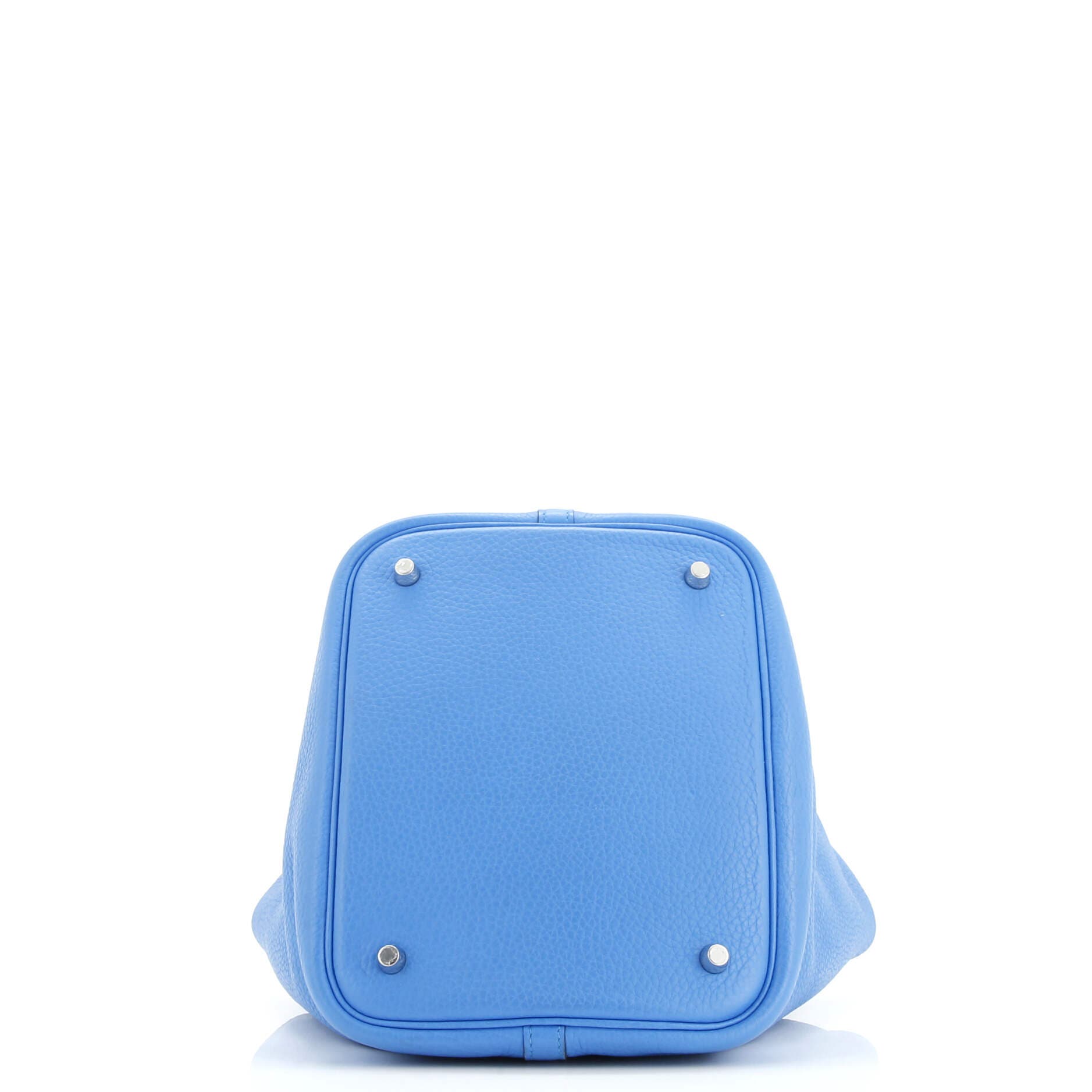 Pre-Owned Hermes Picotin Lock Bag Clemence MM, Alternate, color, Bleu Zanzibar