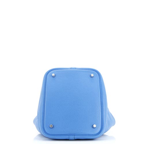 Pre-owned Hermes Hermes Picotin Lock Bag Clemence Mm In Blue