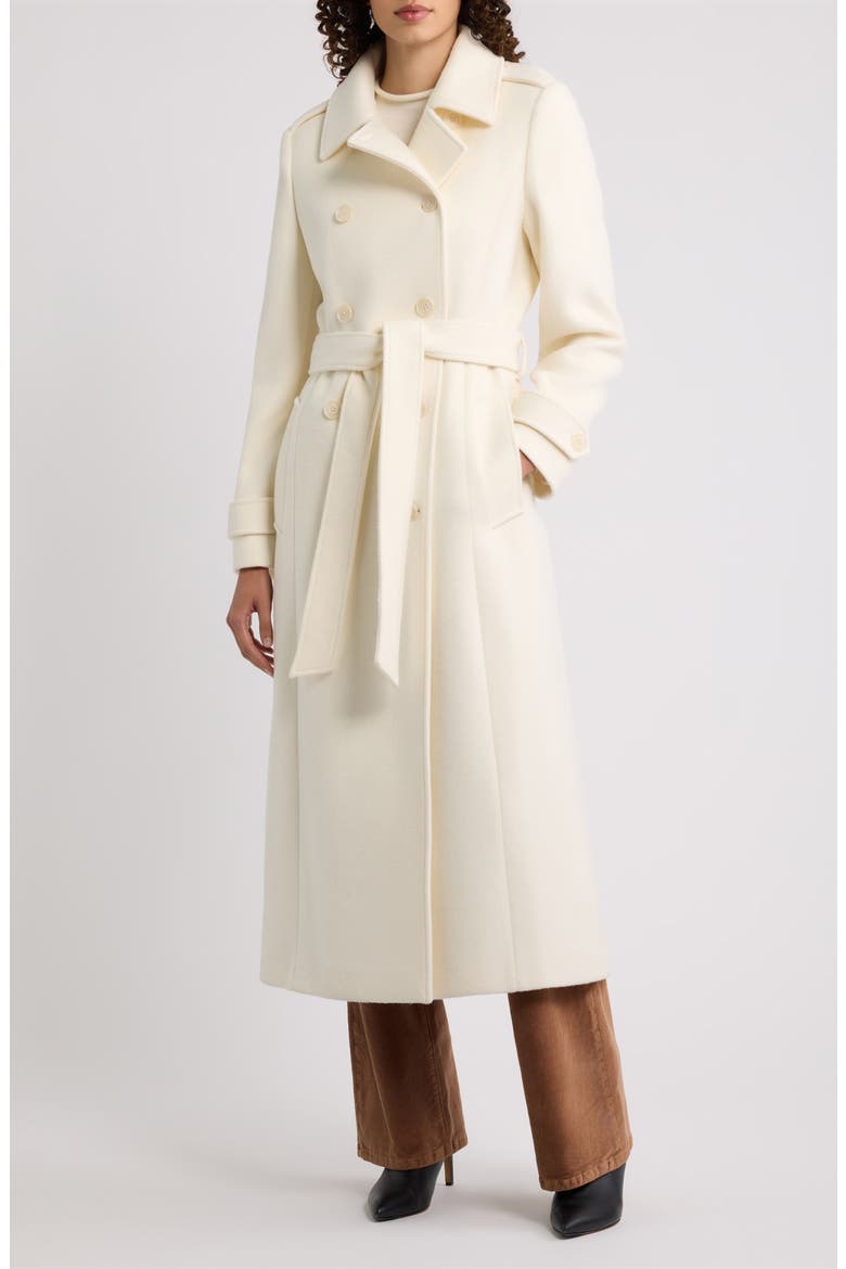 Double Breasted Wool & Cashmere Blend Maxi Coat, Main, color, OFF WHITE