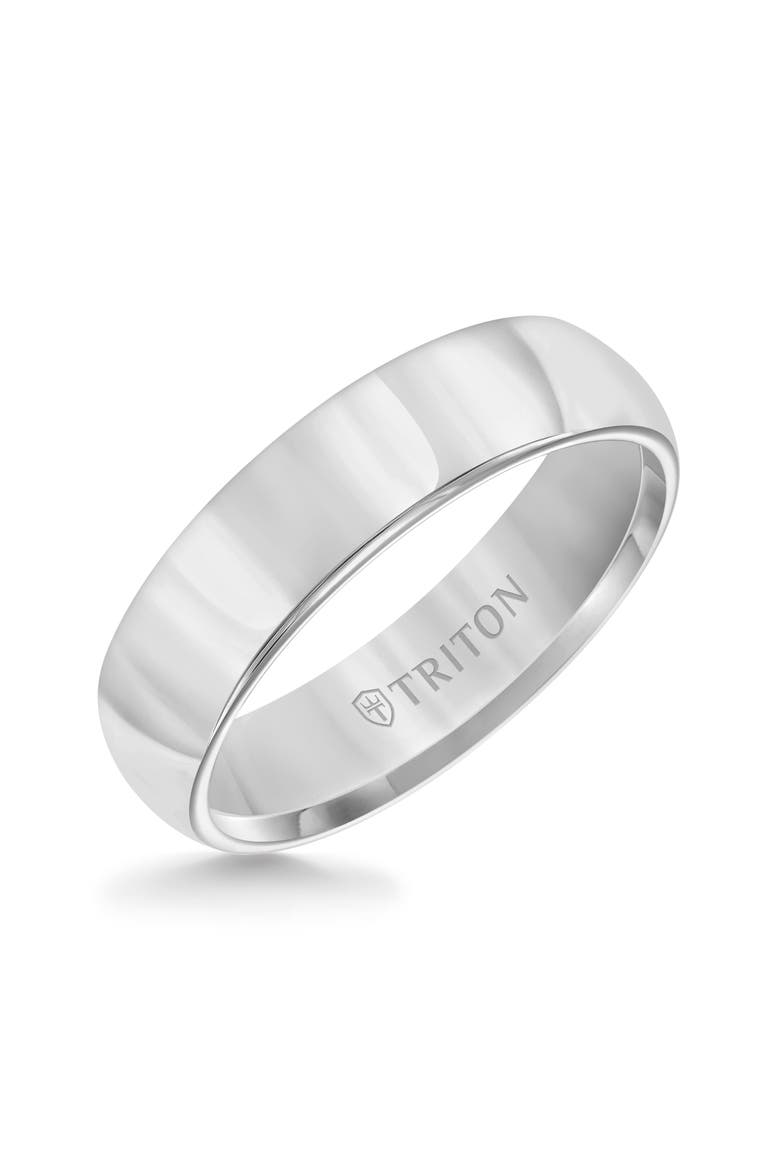 6MM Tungsten Carbide Ring with Domed Bright Finish and Round Edge, Main, color, Metallic Silver