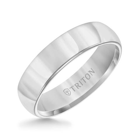 6MM Tungsten Carbide Ring with Domed Bright Finish and Round Edge