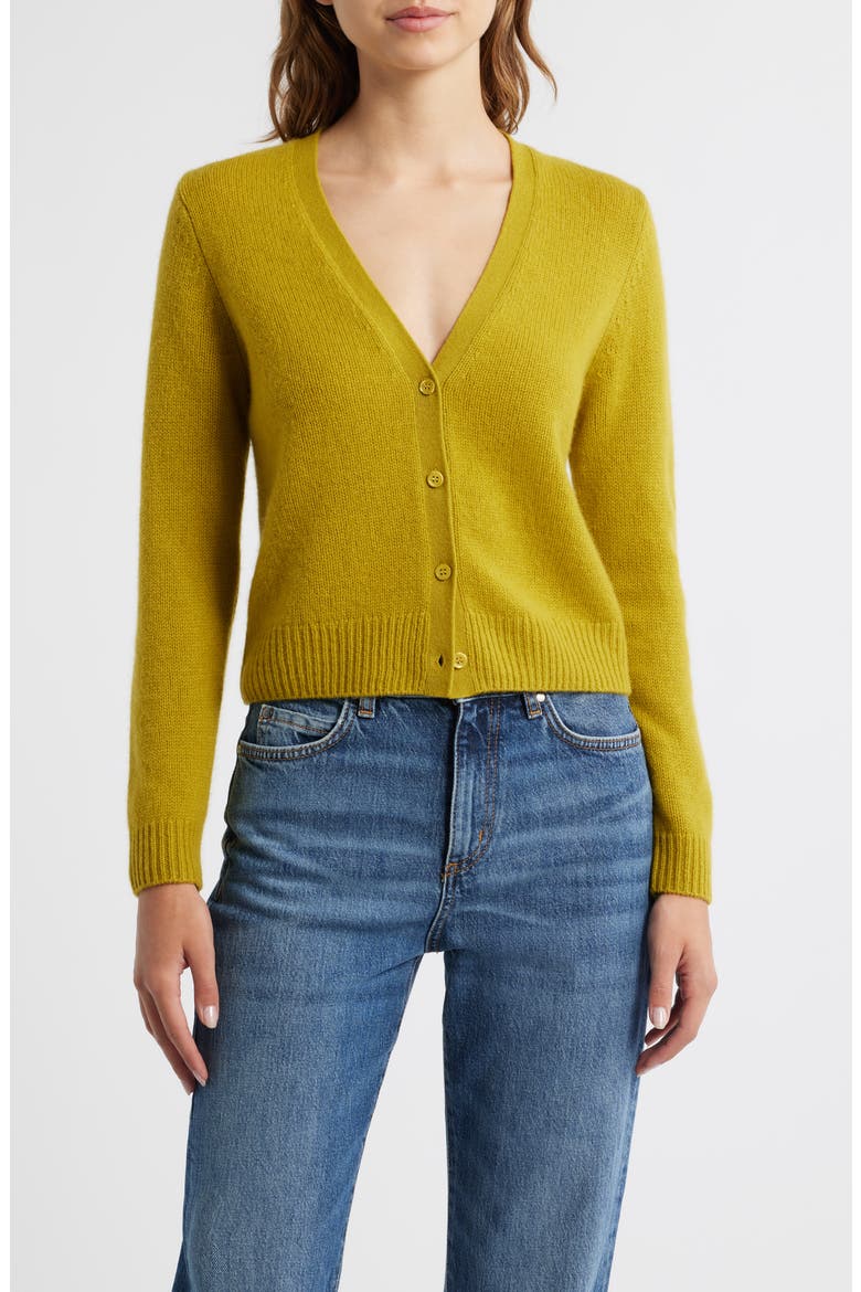 Cameron Cashmere V-Neck Cardigan, Main, color, ANTIQUE MOSS
