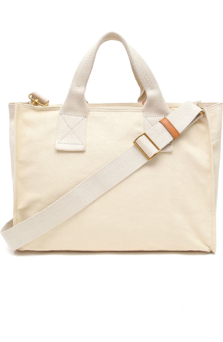 New Amsterdam Leatherworks Zinia Canvas Satchel, Alternate, color, Natural