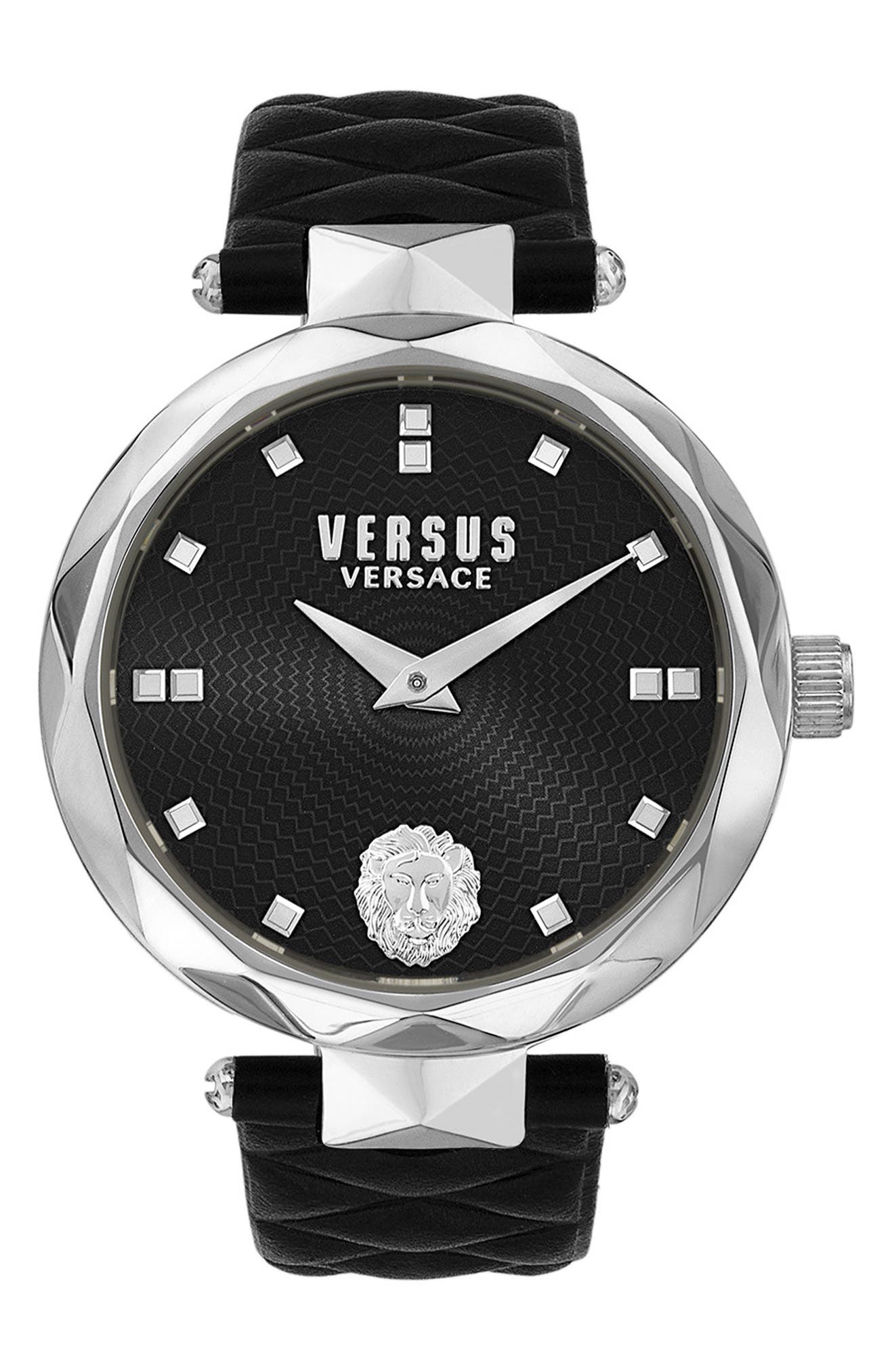 VERSUS Versace Covent Garden Leather Strap Watch, 36mm