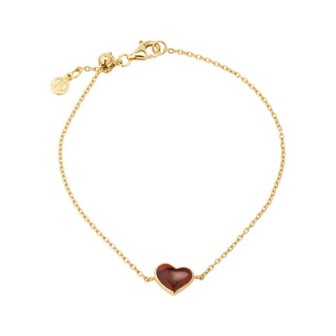 Heart Bracelet Set In Sterling Silver With 18K Gold Overlay