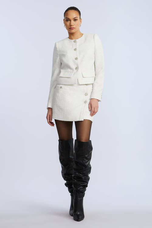 Bcbg Tweed Chasseur Jacket In White
