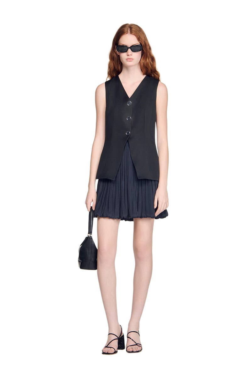 SANDRO Short bubble dress, Alternate, color, Black