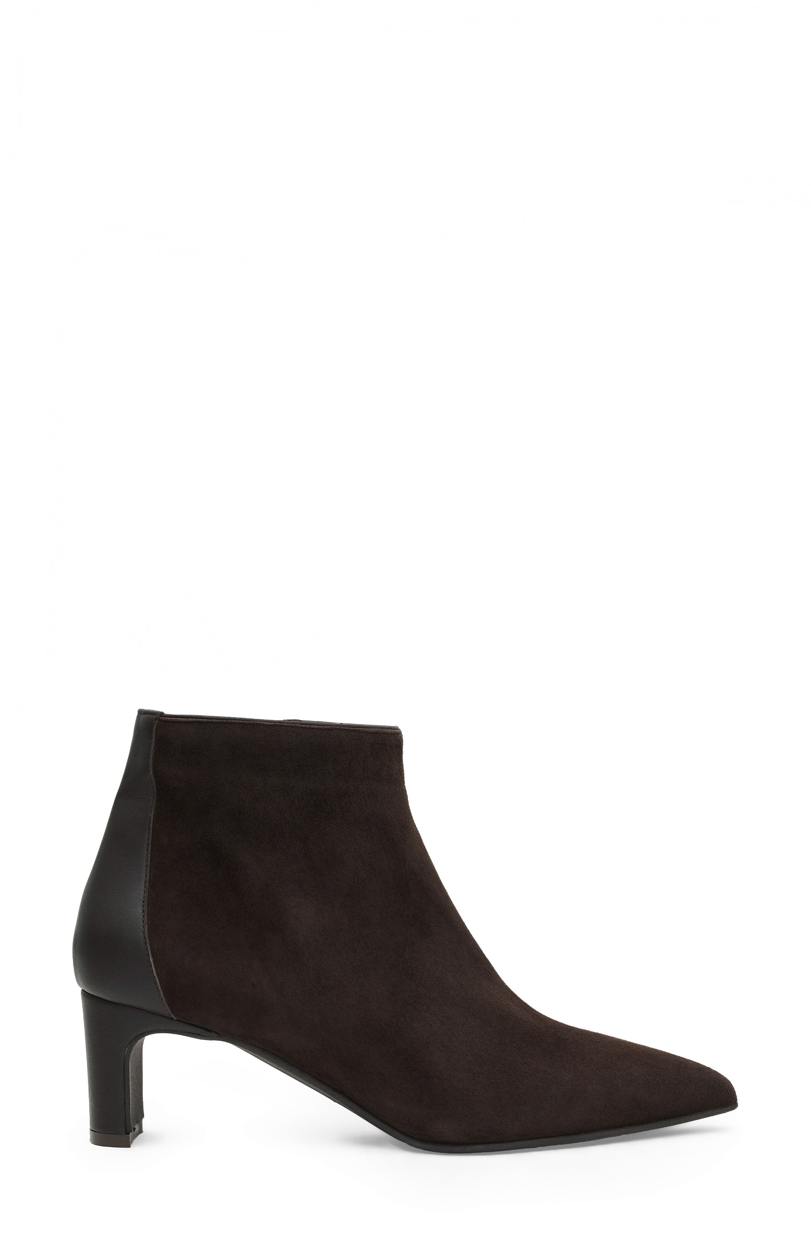 Fiama Pointed Toe Bootie, Alternate, color, DARK BROWN SUEDE